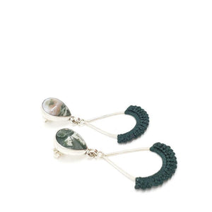 Earrings - OOAK Green Ocean Jasper Sterling Euri by Twyla Dill
