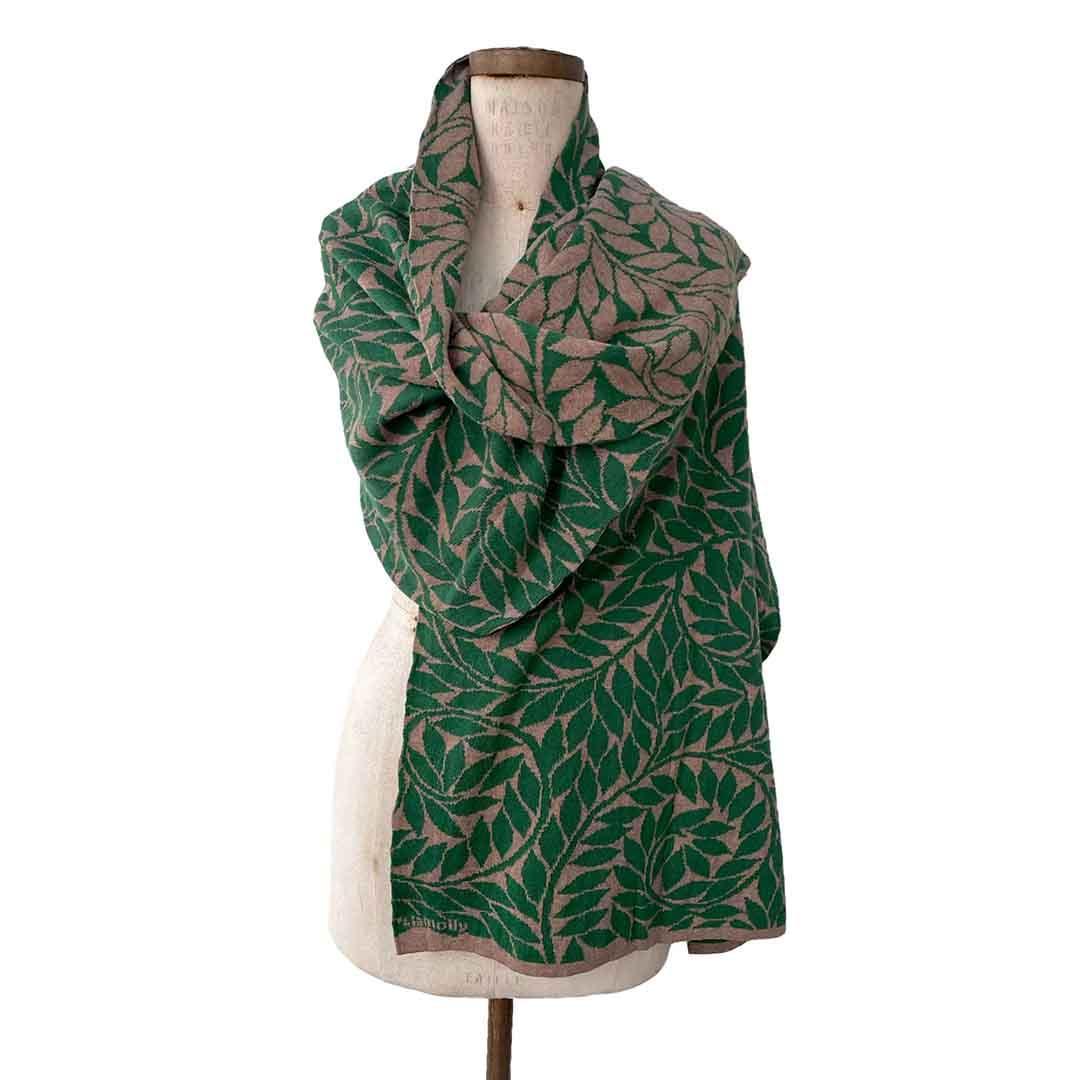 Wrap - Olive Branch in Leaf Green and Pebble by Liamolly