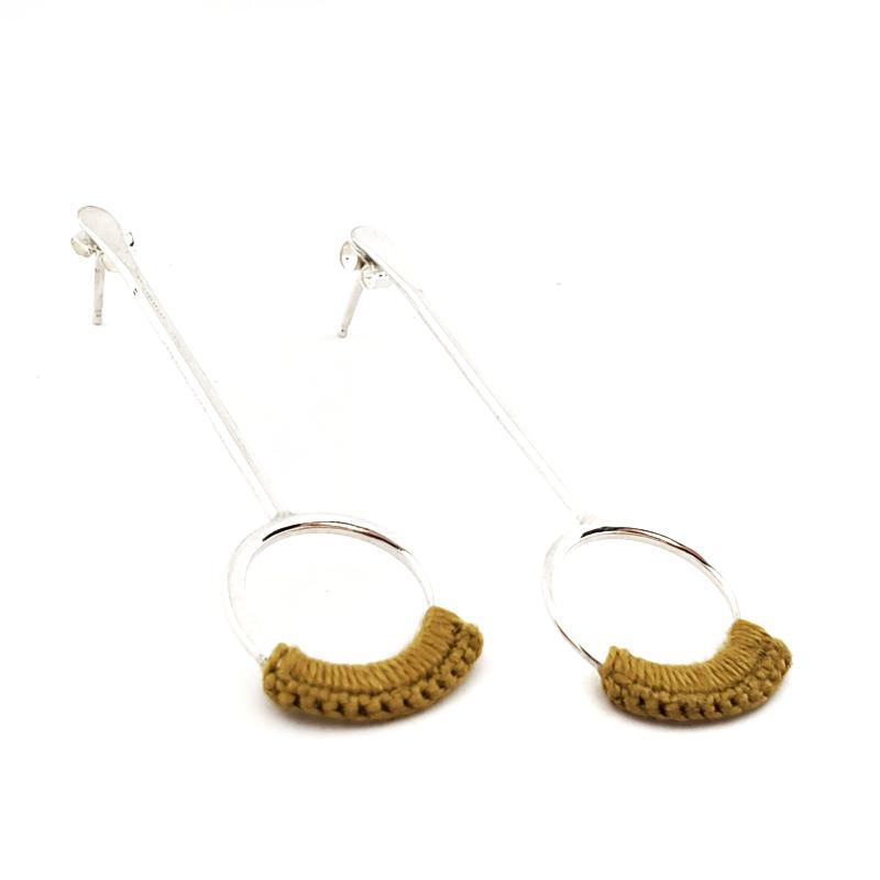 Earrings - Mustard Sterling Droplet Drops by Twyla Dill