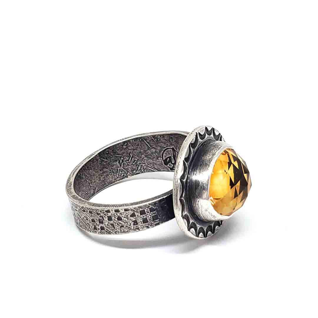 Ring - Size 8.25 - OOAK Citrine Ring in Sterling Silver by Allison Kallaway
