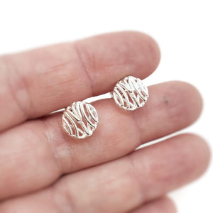 Earrings - Studs - Mini Circle Openwork Argentium Silver by Jen Surine
