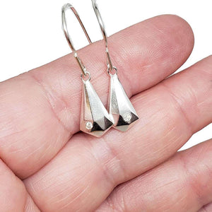 Earrings - Crystal Fragment Drops in Sterling Silver and Diamond by Corey Egan