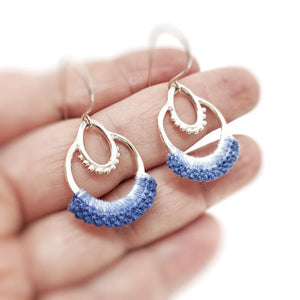 Earrings - OOAK Blue Ombre Sterling Maha by Twyla Dill