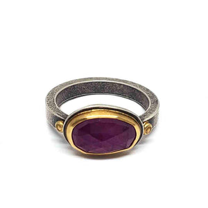 Ring - Size 7.25 - OOAK Ruby Ring in Mixed Metals by Allison Kallaway