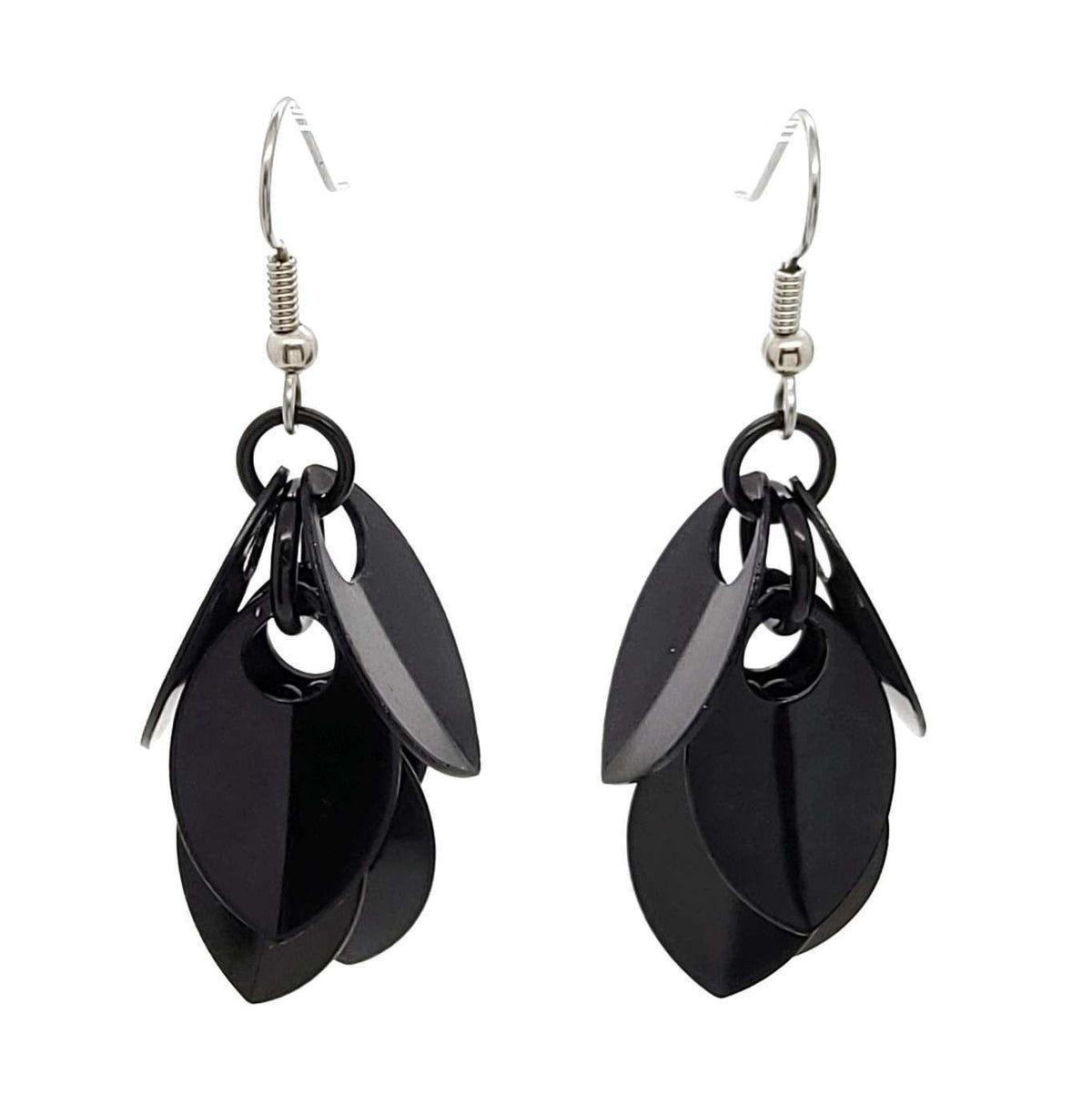 Earrings - Short Leafy Cascade (Black) by Rebeca Mojica
