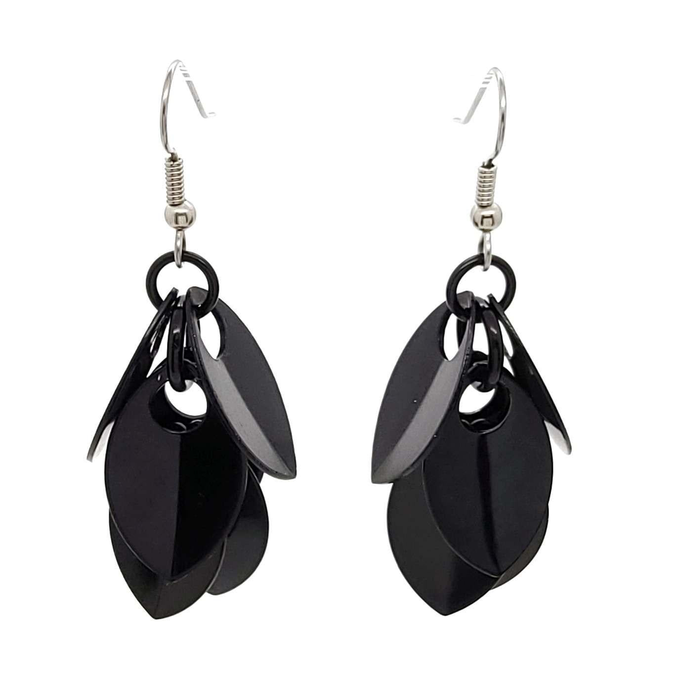 Earrings - Short Leafy Cascade (Black) by Rebeca Mojica