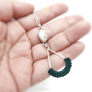 Necklaces - OOAK Teardrop Ocean Jasper Green Euri by Twyla Dill