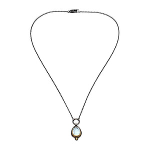 Necklace - OOAK Aquamarine Pendant in Mixed Metals by Allison Kallaway