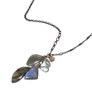 Necklace - Labradorite Wing Cluster by Calliope Jewelry