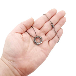 Necklace - Tree Ring Tiny in Oxidized Sterling Silver by Allison Kallaway