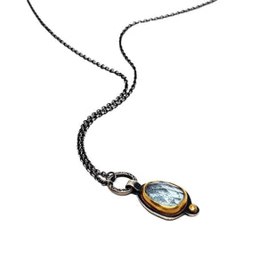 Necklace - OOAK Aquamarine Pendant in Mixed Metals by Allison Kallaway