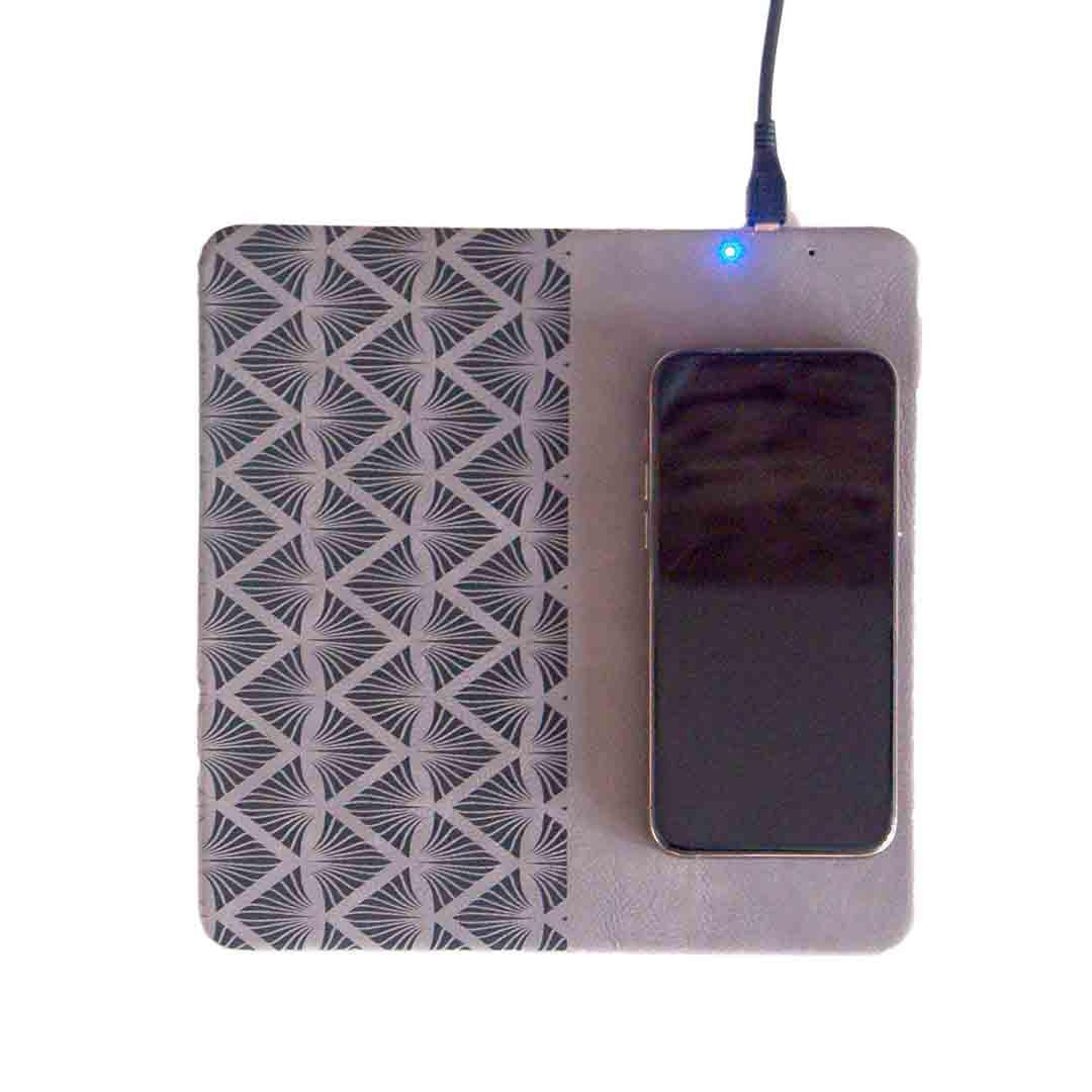 Charging Pad - Arrow in Silver and Black by Lucca