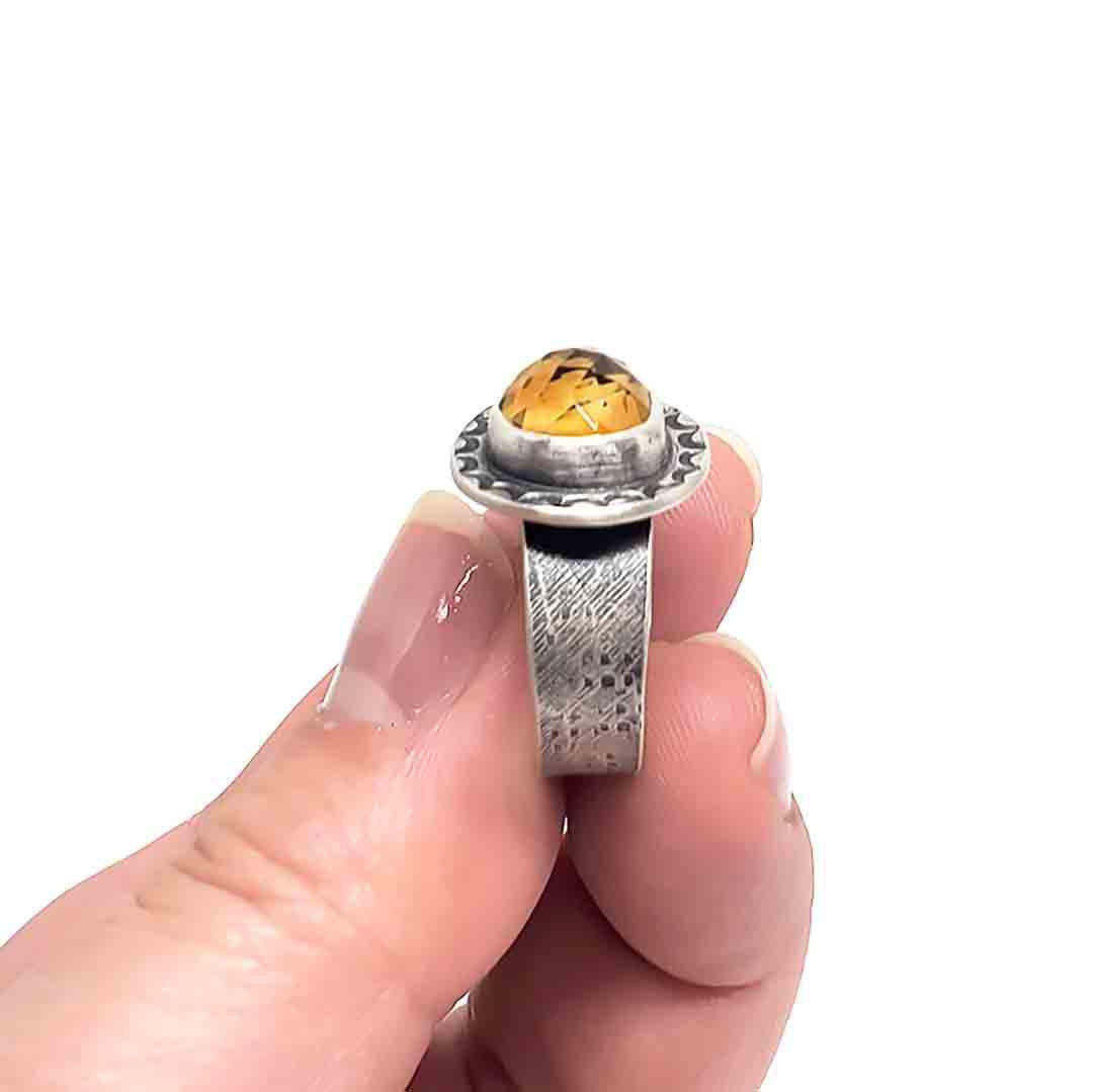Ring - Size 8.25 - OOAK Citrine Ring in Sterling Silver by Allison Kallaway