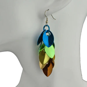 Earrings - Long Leafy Cascade in Magical Woodland by Rebeca Mojica