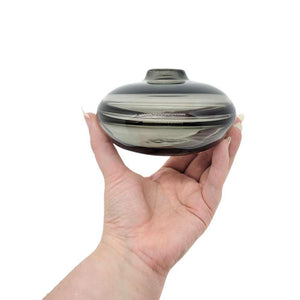 Bud Vase - Petite Squat in Smoke Gray Glass by Dougherty Glassworks