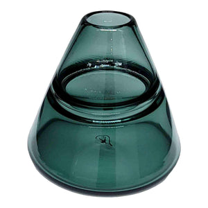 Bud Vase - Medium Cone in Stormy Sea Dark Teal Glass by Dougherty Glassworks
